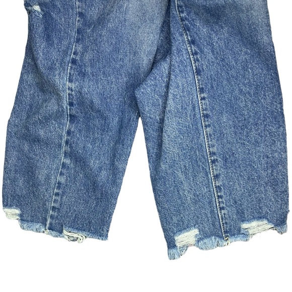 NWT Flamingo Womens Raw Hem Straight Leg Ankle Jeans Distressed Denim Size Large - Picture 4 of 10